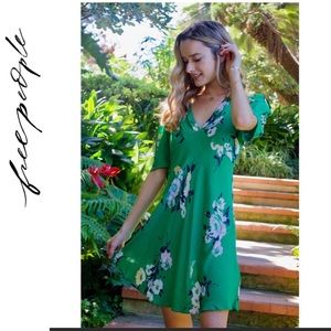 NWT Free People Neon Garden Green Mini Dress